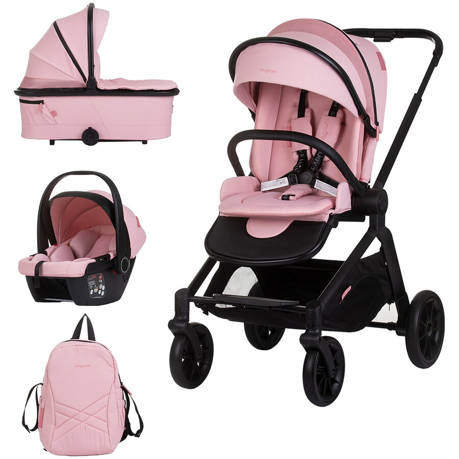 Carucior Magnum 3 in 1 de la Nastere pana la 22KG Roz