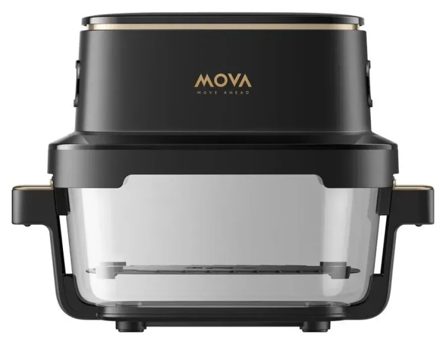 Friteuza cu Aer Cald Mova Aeroglass AF20 Pro Capacitate 4L + 2.5L 8 Programe Presetate 1700W Negru