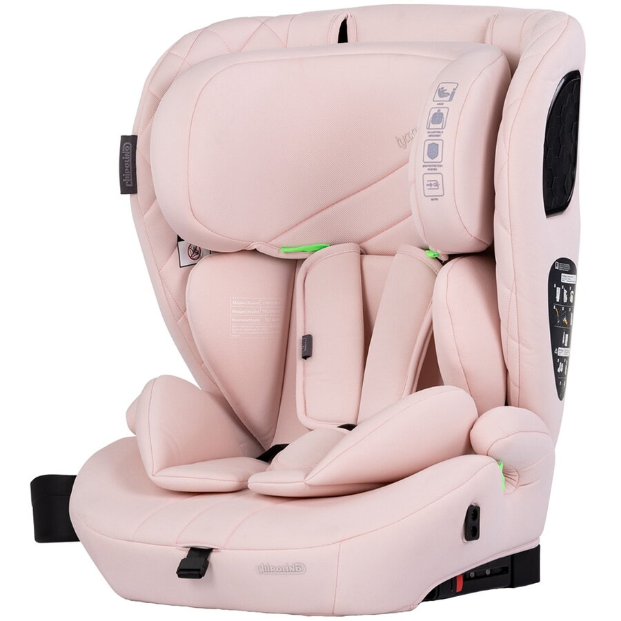 Scaun Auto Copii Tycoon Iso I-Size cu Isofix 76-150CM Varsta 15 Luni - 12 Ani Roz