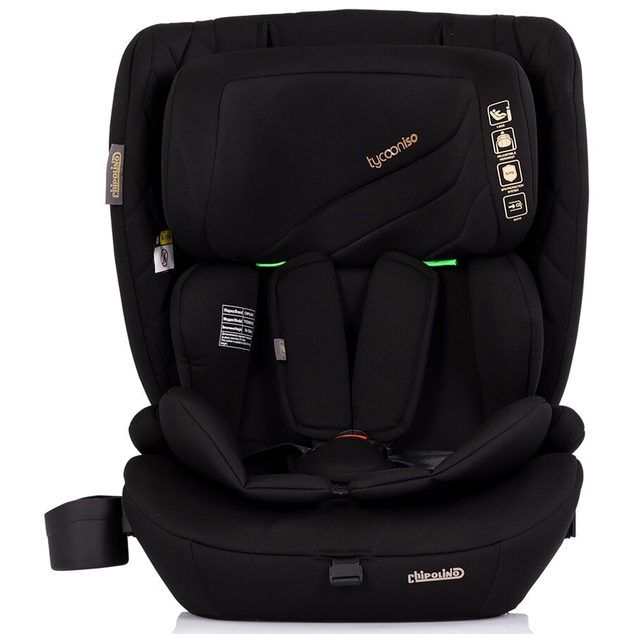Scaun Auto Copii Tycoon Iso I-Size cu Isofix 76-150CM Varsta 15 Luni - 12 Ani Negru