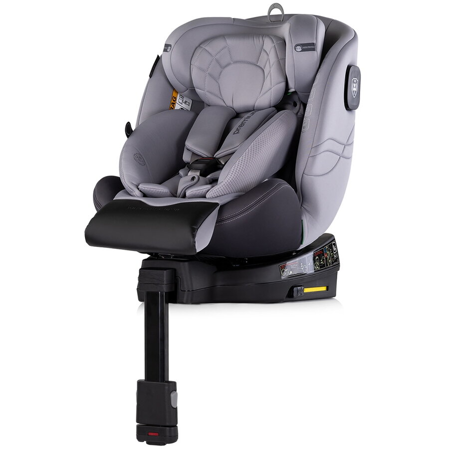 Scaun Auto Copii Premium I-Size 40-150CM cu Sistem Isofix Varsta 0 - 12 Ani Maxim 36KG Gri