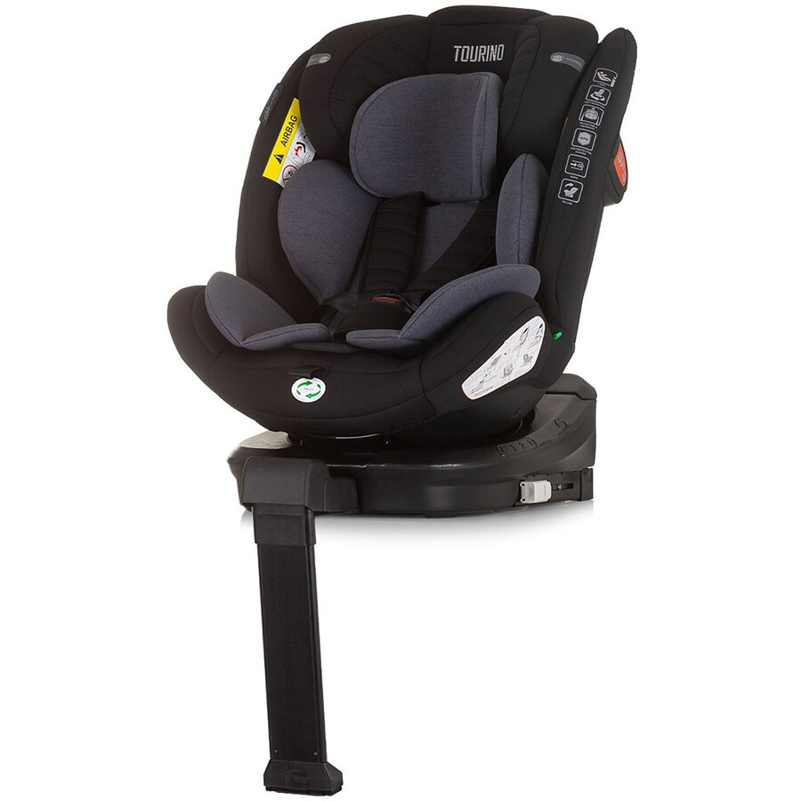 Scaun Auto Copii Tourino I-Size 40-150CM cu Sistem Isofix 0 - 12 Ani Maxim 36KG Obsidian