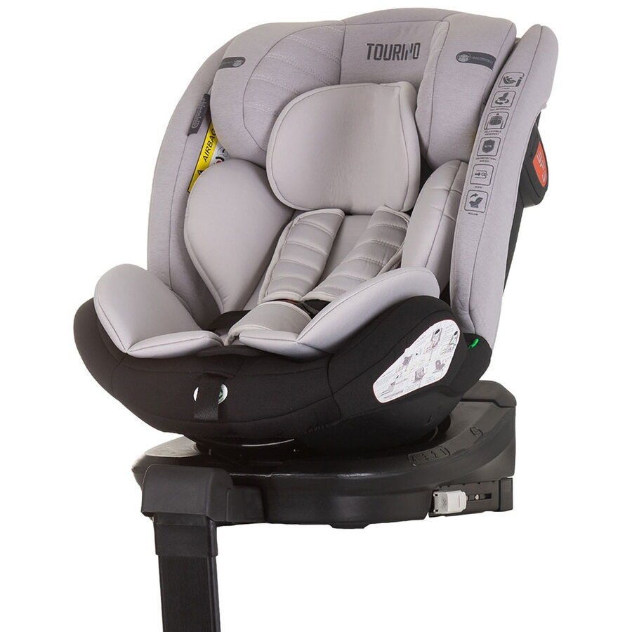 Scaun Auto Copii Tourino I-Size 40-150CM cu Sistem Isofix 0 - 12 Ani Maxim 36KG Gri