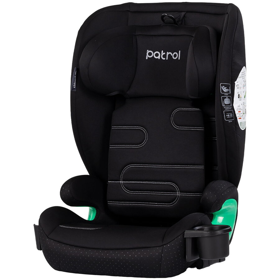 Scaun Auto Copii Patrol I-Size 100-150CM cu Sistem Isofix 4 - 12 Ani Negru
