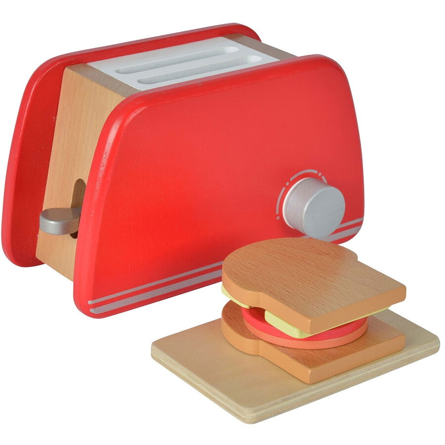 Jucarie din Lemn Toaster Rosu