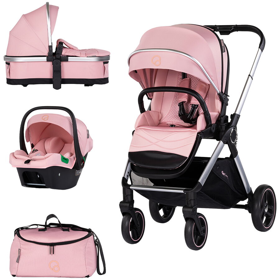 Carucior Euphoria 3 in 1 de la Nastere pana la 22KG Roz