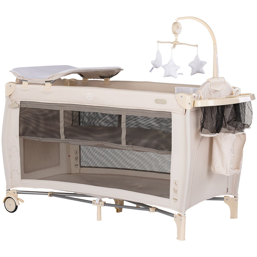Patut Pliabil Bella de la Nastere pana la 15KG Include Saltea de Infasat Carusel si Geanta Transport Cashmere