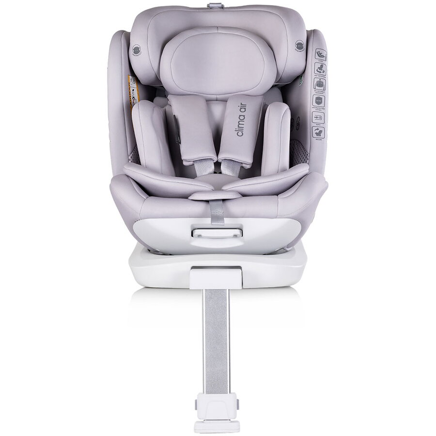 Scaun Auto Copii Clima Air I-Size 40-150CM cu Sistem Isofix si Sezut Rotativ 0 - 12 Ani Gri Deschis