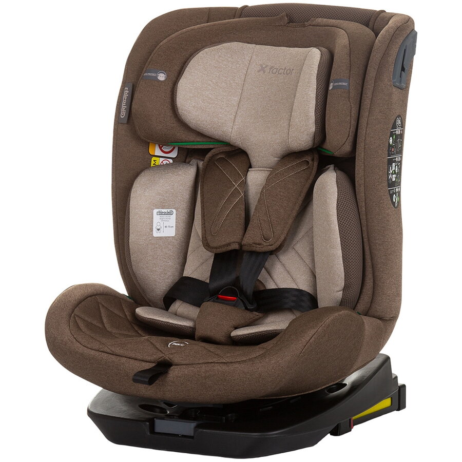 Scaun Auto Copii X Factor I-Size 40-150CM cu Sistem Isofix 0 - 12 Ani Macadamia