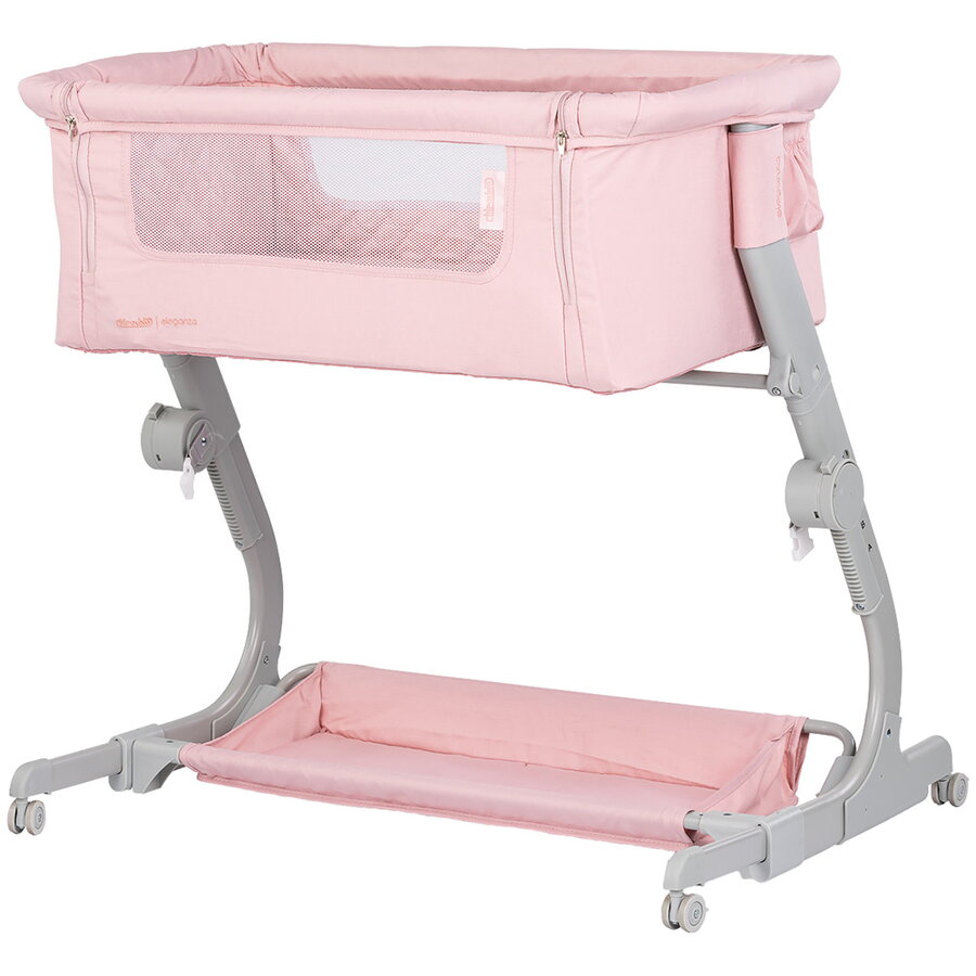 Patut Co-Sleeper Eleganza cu Laterala Culisanta Pink Marshmallow