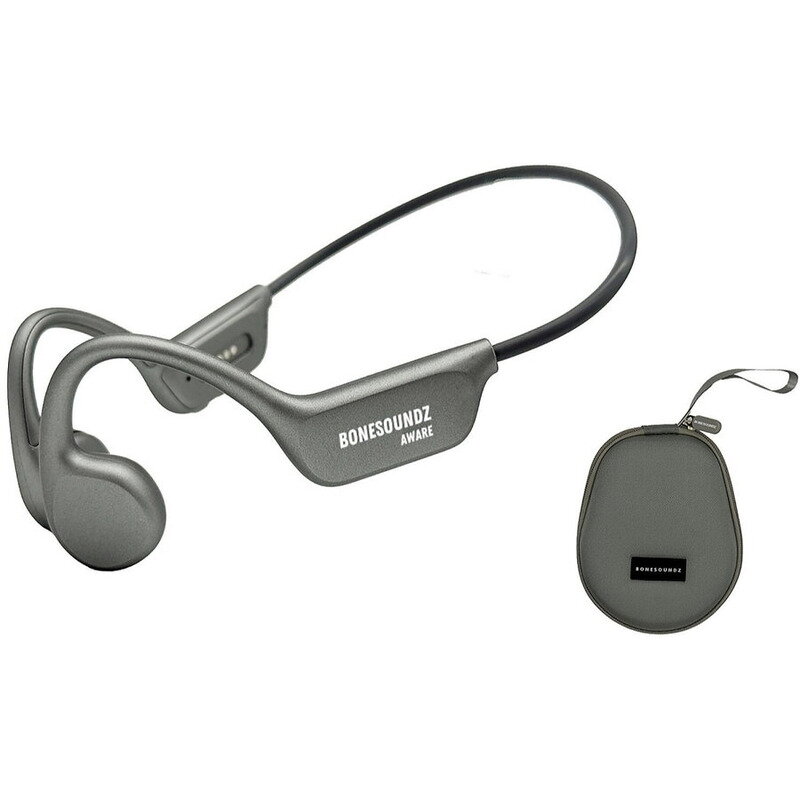 Casti Wireless Aware Bone Conduction IP8X Bluetooth 5.3 Lumina LED Husa Inclusa Gri