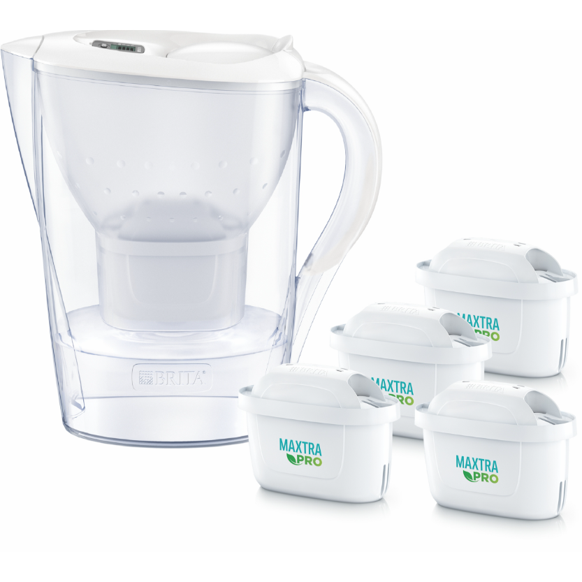 Cană Filtranta Brita Marella 2.4 L + 4 Filtre Maxtra PRO Alb