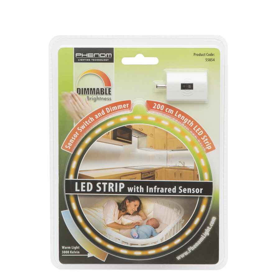 Banda LED 55854 cu Senzor Miscare Lumina Calda 3000K Reglare Intensitate 12V Lungime 2M