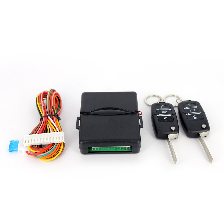 Kit Inchidere Centralizata Auto cu Telecomanda 12V 2 Chei Tip Briceag Control la Distanta Negru