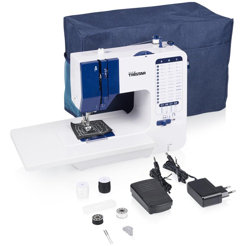 Mașina de Cusut Tristar SM-6005 38 Cusături Alb/Albastru — imaginea 2