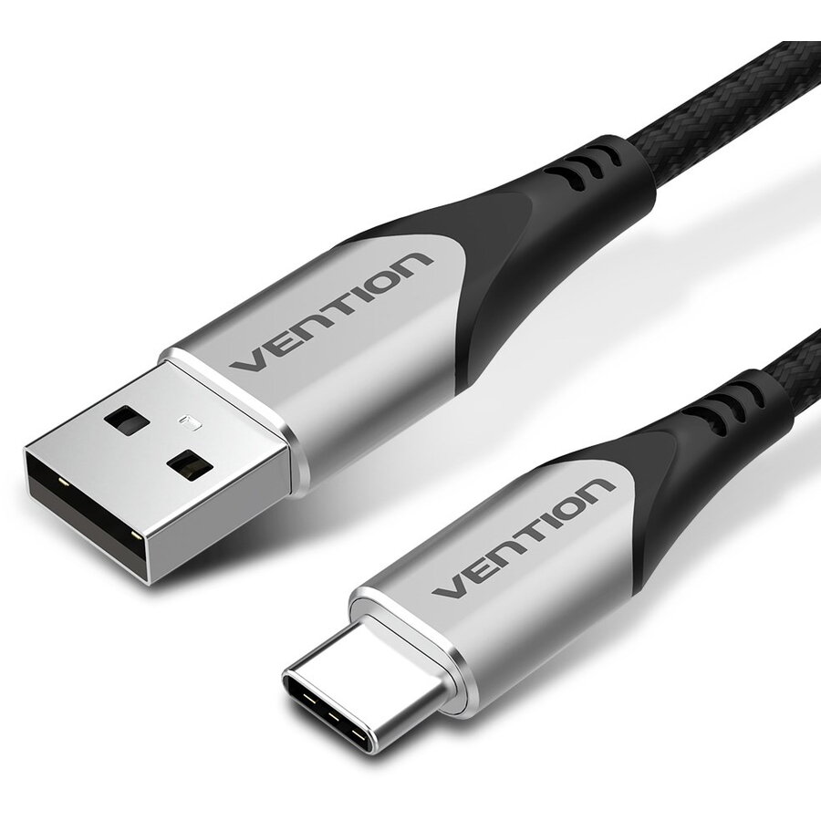 Cablu Date si Incarcare Cotton Braided USB 2.0 3A 2m Negru