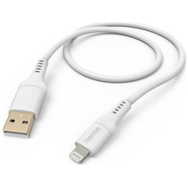 Cablu Date si Incarcare Flexible USB-A Lightning 1.5m Alb