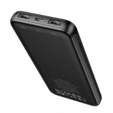 Baterie Externă Hoco J128 10000mAh 10W 2 x USB-A Negru