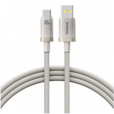 Cablu Date si Incarcare USB-A - USB-C Titanium 100W 2m Argintiu