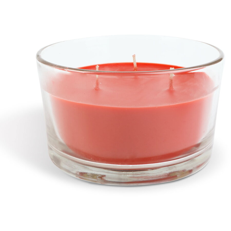 Lumanare Parfumata Aroma Capsuni si Frisca 350g 3 Fitiluri Rosu