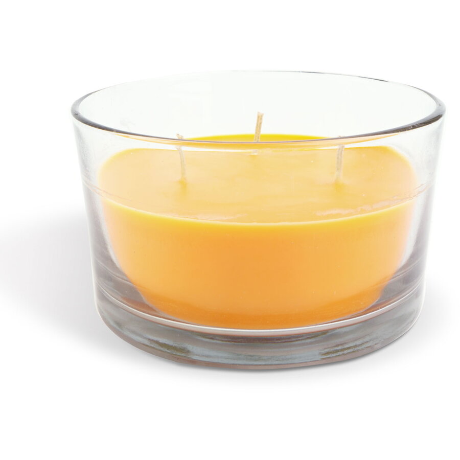 Lumanare Parfumata Aroma Tropical 350g 3 Fitiluri Galben