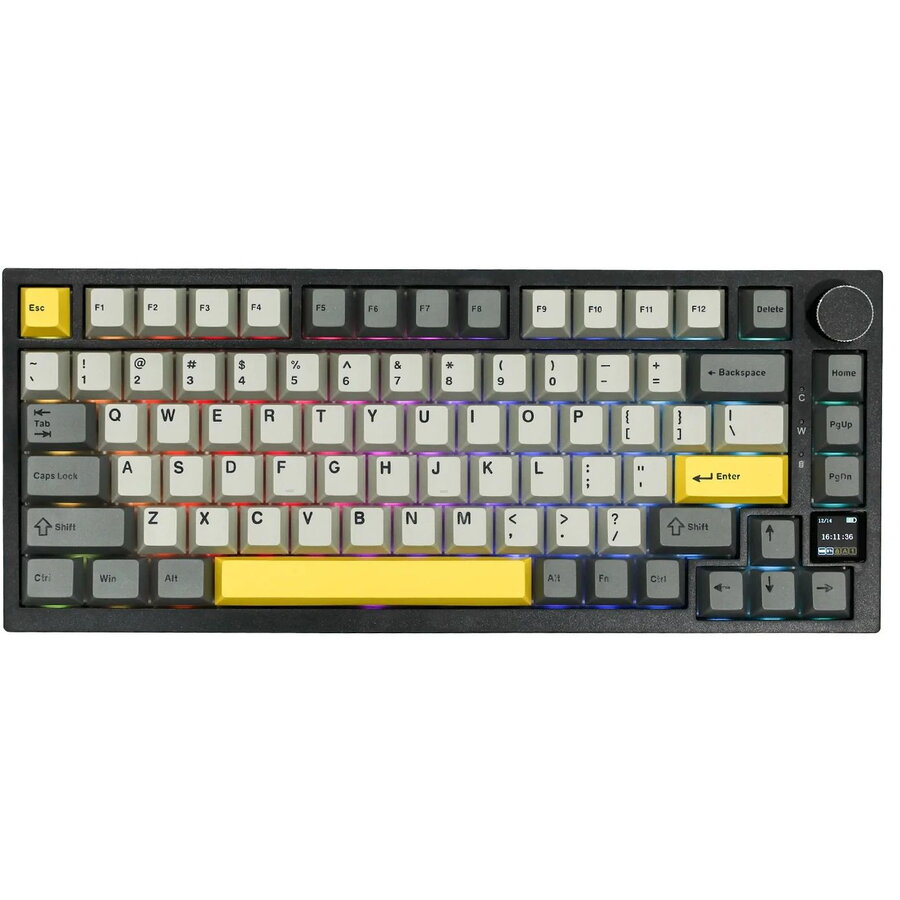 Tastatura Gaming AK820 Pro Flying Fish Switch (AK820PRO-FF-BGY) Wireless 2.4GHz / BT / USB-C Iluminare RGB Negru/Gri