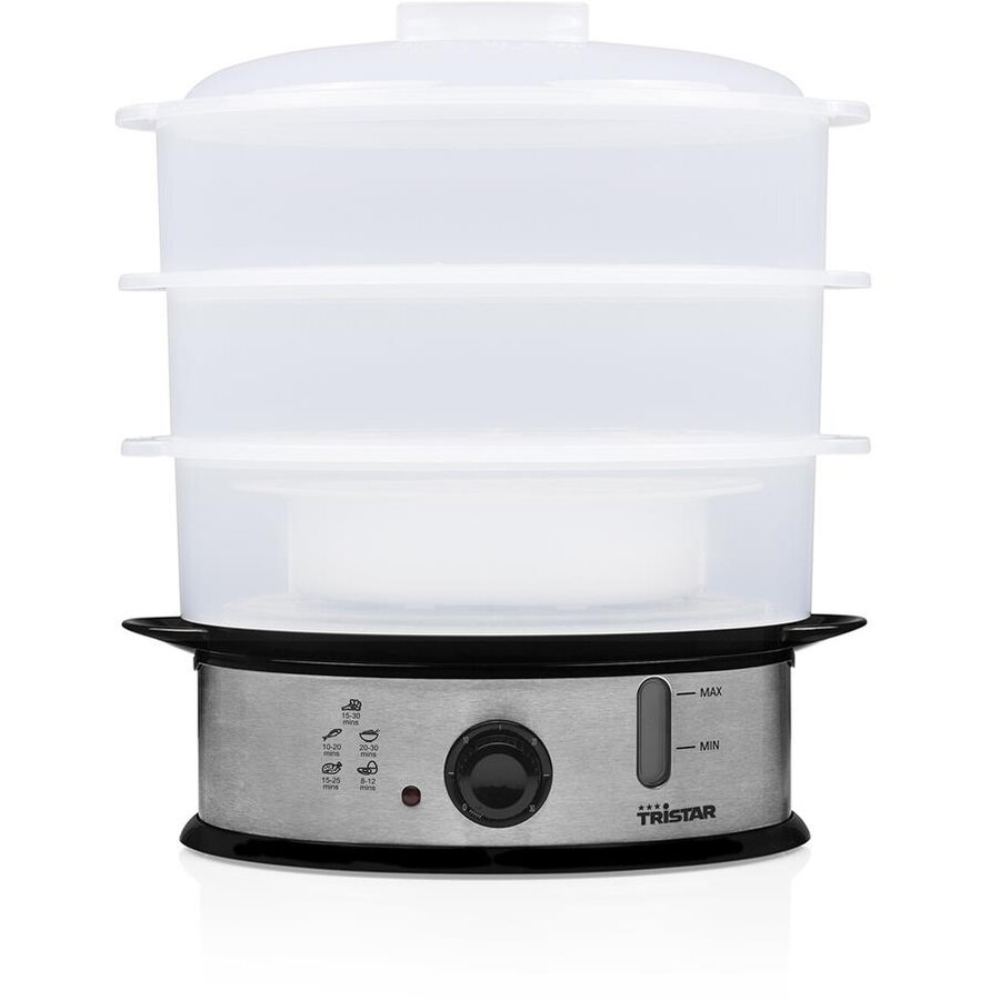 Aparat de Gatit cu Abur VS-3914 cu 3 Recipiente Plastic BPA Free Putere 1200W Inox