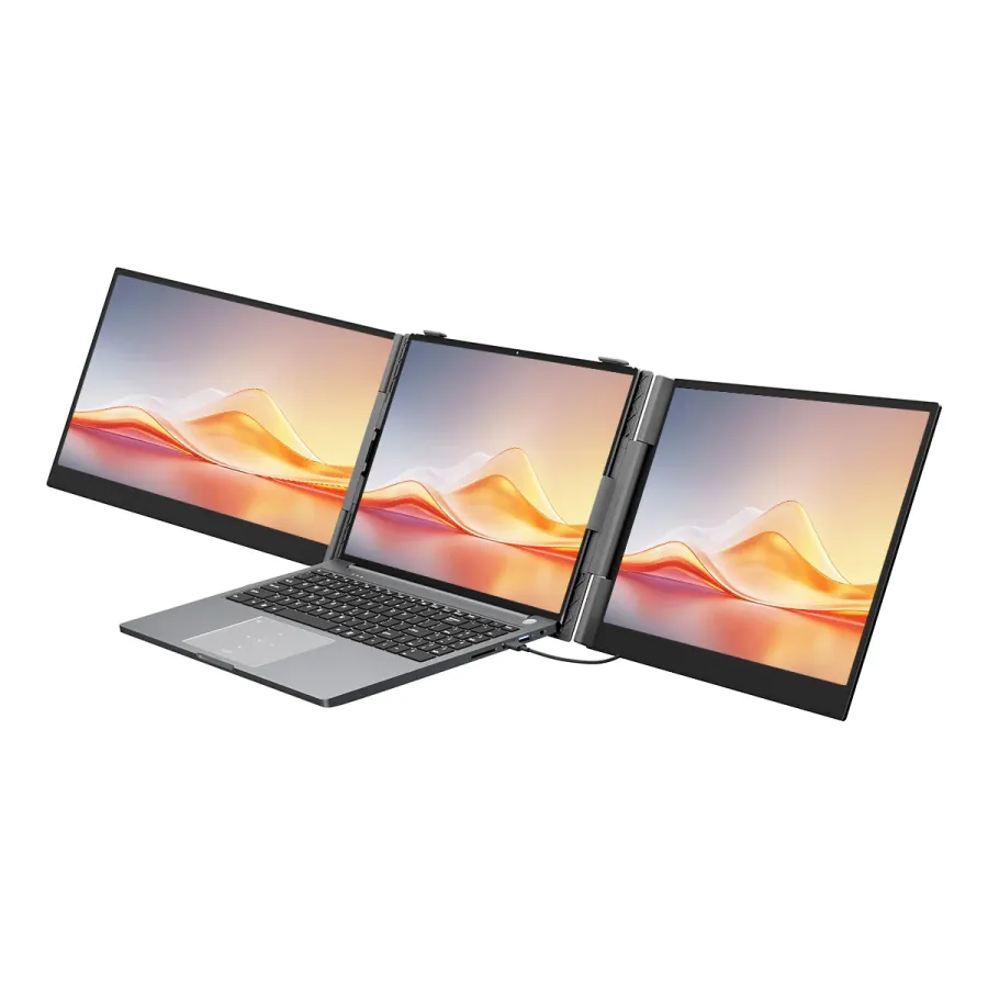 Monitor Extensibil pentru Laptop Blackview DCM6 Pro Portabil Dual Display IPS 14Inch Rezoluție Full HD Difuzor Integrat 2 Porturi USB-C Gri