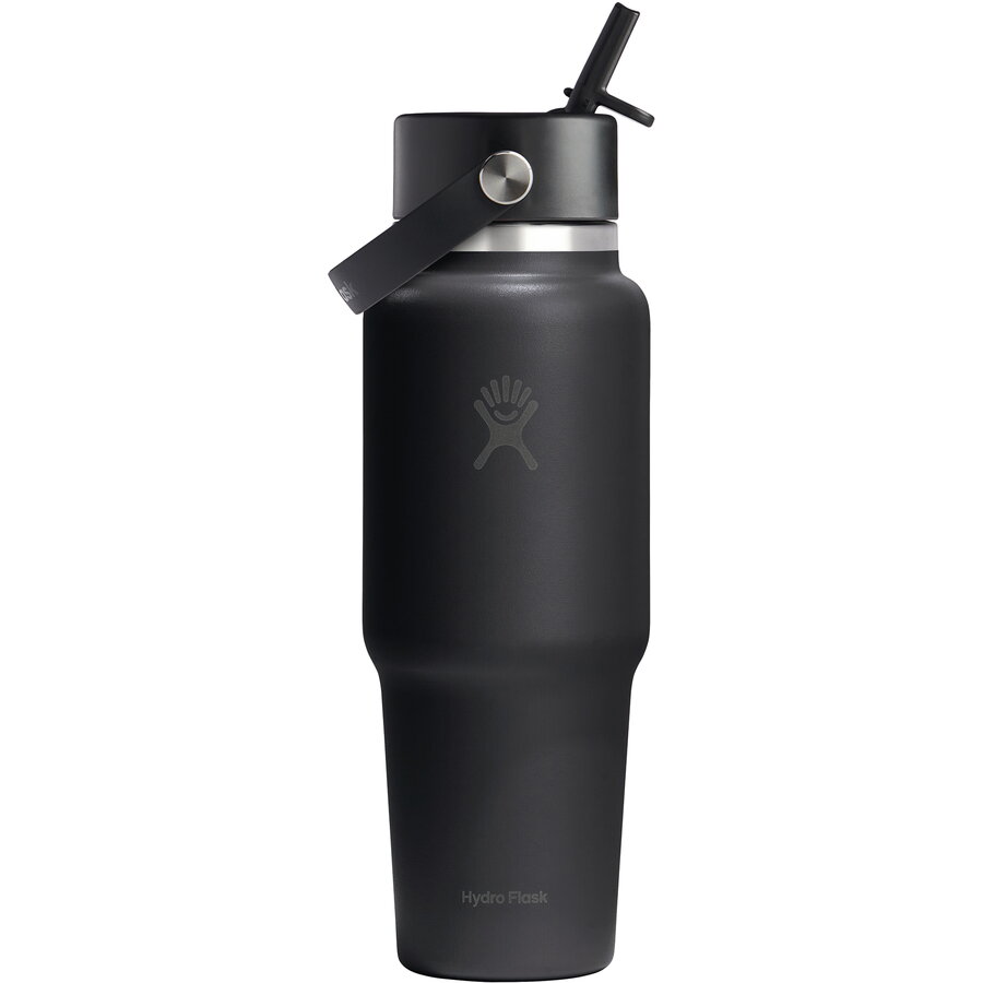 Sticla Termos Inox 950ml Wide Straw Black