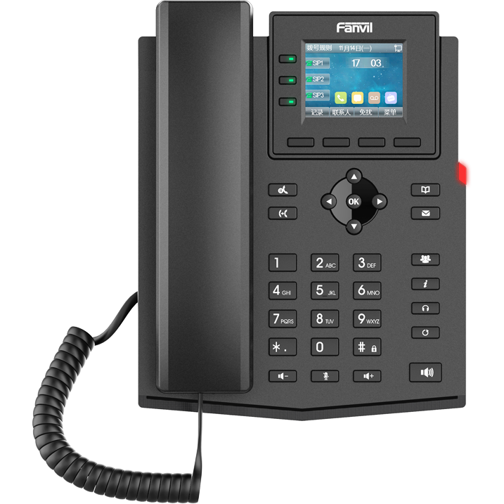 Telefon Fix IP Profesional X303-2 Ecran Color 2.4Inch 4 Conturi SIP Negru
