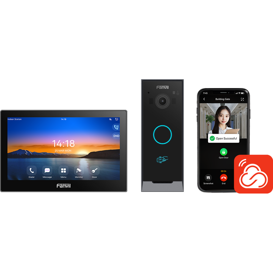 Kit Videointerfon VIK-01 cu Statie Interioara Wi-Fi 2.4/5Ghz Control prin Aplicatie Negru