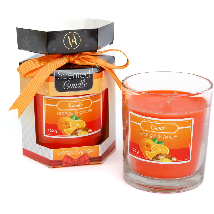 Lumanare Parfumata Aroma Portocala si Ghimbir 120g Portocaliu