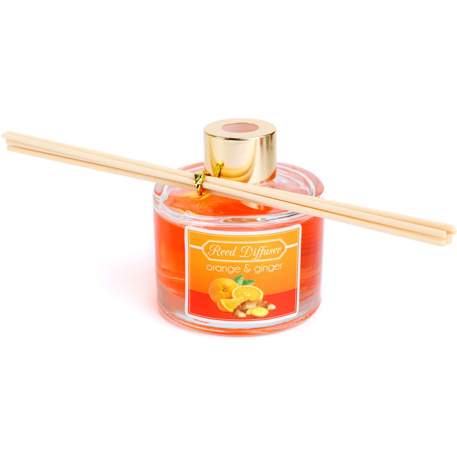 Difuzor Parfum Camera 100ml Aroma Portocala si Ghimbir Odorizant Betisoare Portocaliu
