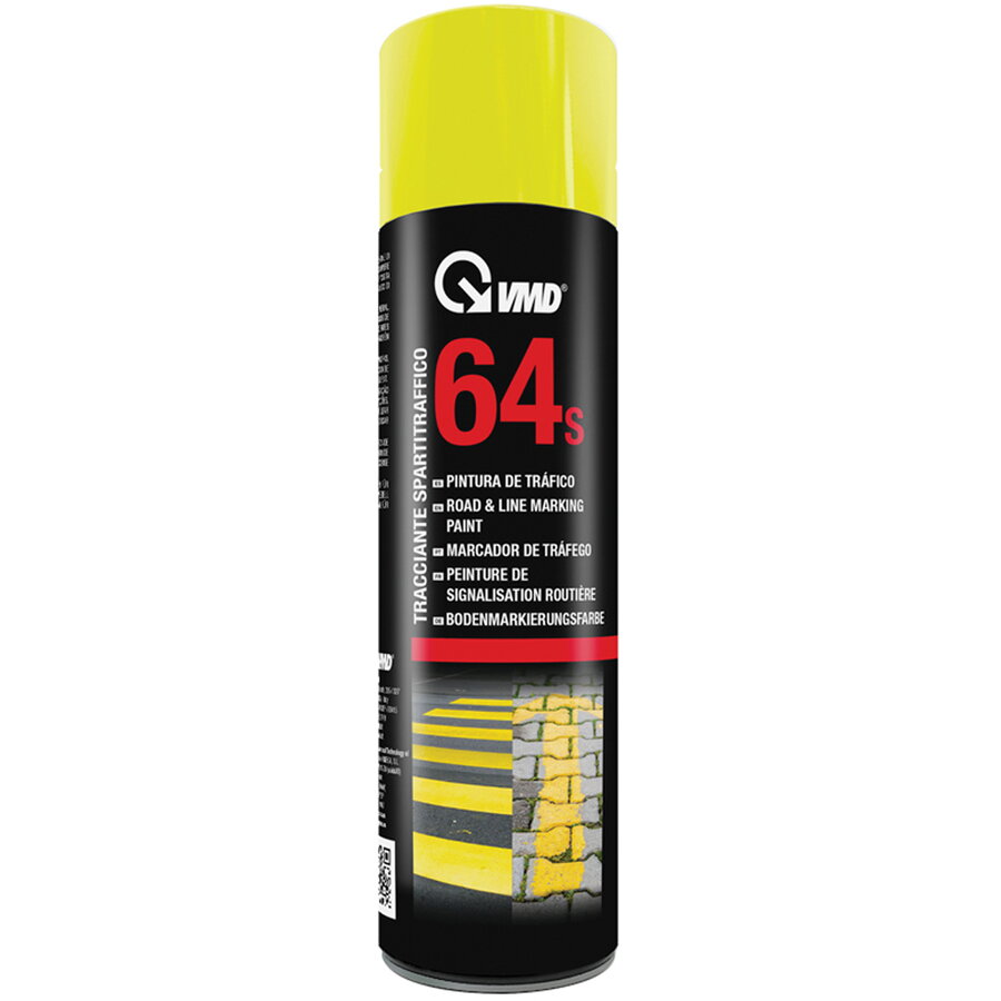 Spray Marcare Galben 500ml Vopsea pentru Asfalt Beton Metal Rezistent UV si Uzura Negru