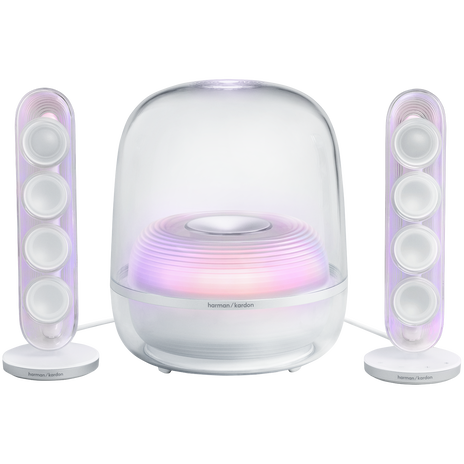 Sistem Audio cu Subwoofer SoundStick 5 Bluetooth Dolby Audio Putere RMS 190W Design Transparent Alb