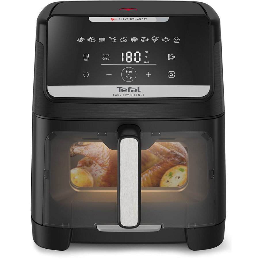 Friteuza cu Aer Cald Easy Fry Silence EY8468E0 Capacitate 7L 10 Programe Automate Putere 1800W Negru
