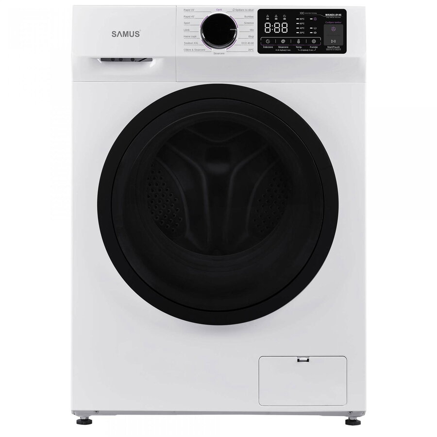 Masina de Spalat Rufe Frontala WSNDI-8146 Capacitate 8KG 1400RPM 15 Programe Clasa A Alb
