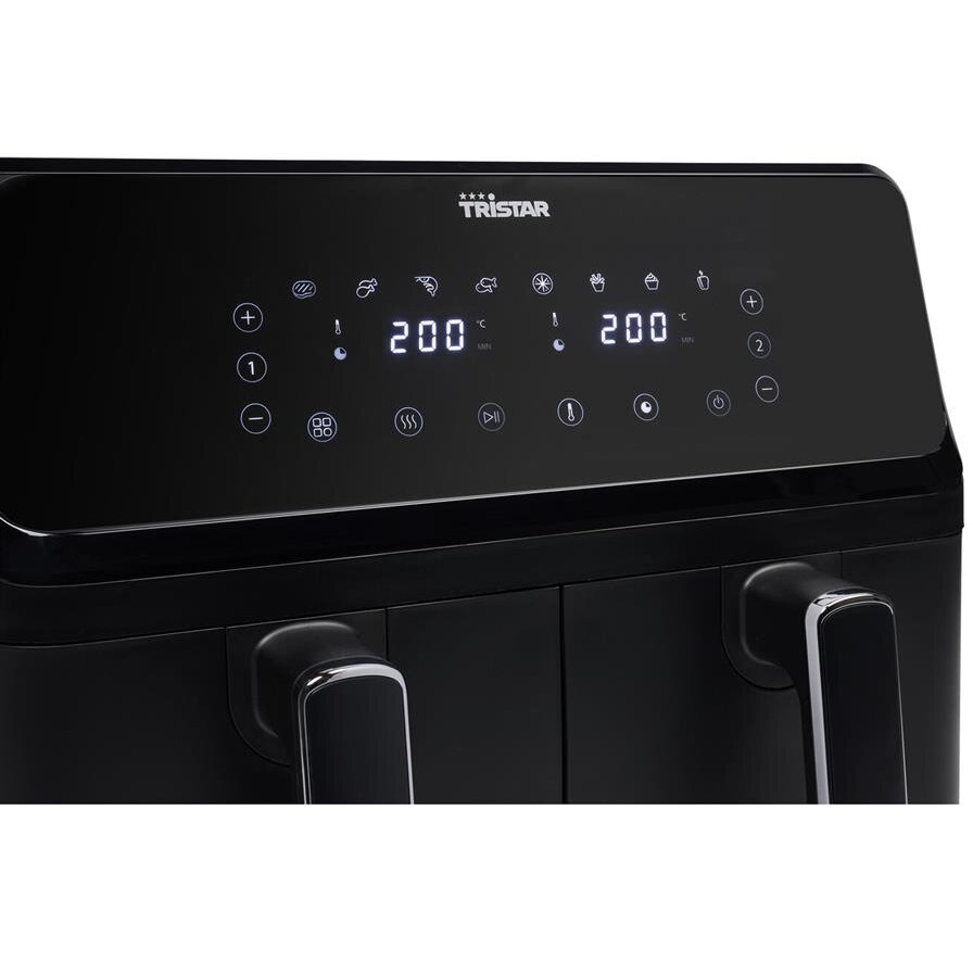 Friteuza cu Aer Cald Dublă Tristar FR-9026 Capacitate 8L 8 Programe Prestabilite Temporizator Putere 2700W Negru — imaginea 2