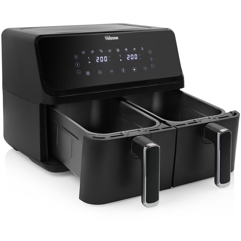 Friteuza cu Aer Cald Dublă Tristar FR-9026 Capacitate 8L 8 Programe Prestabilite Temporizator Putere 2700W Negru — imaginea 3