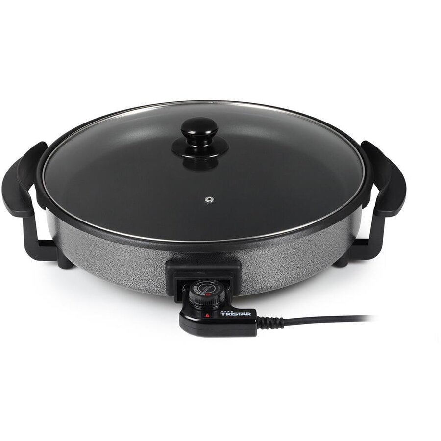 Tigaie Electrica Multifunctionala PZ-2963 Capacitate 1.75L Diametru 30CM Capac Sticla 1500W Gri/Negru