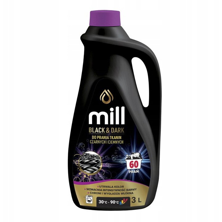 Gel de Spalare MILL pentru Rufe Negre si Inchise la Culoare 3l 60 Spalari Negru