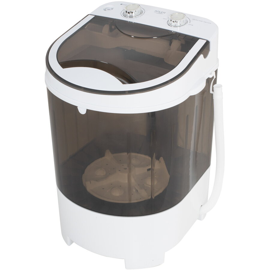 Masina de Spalat Rufe Portabila AD 8056 cu Uscator prin Centrifugare Capacitate Spalare 4KG / Uscare 2KG Alb/Gri