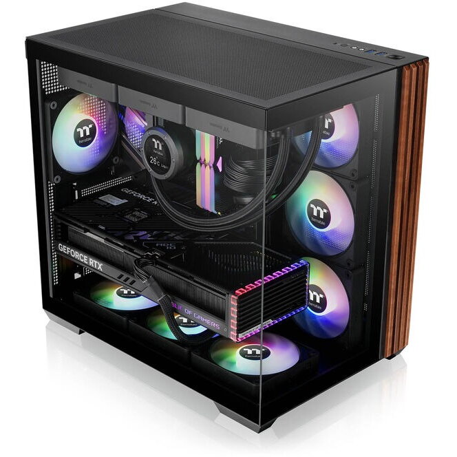 Carcasa Thermaltake View 380 WS ARGB Midi-Tower ATX ARGB Tempered Glass Negru — imaginea 4
