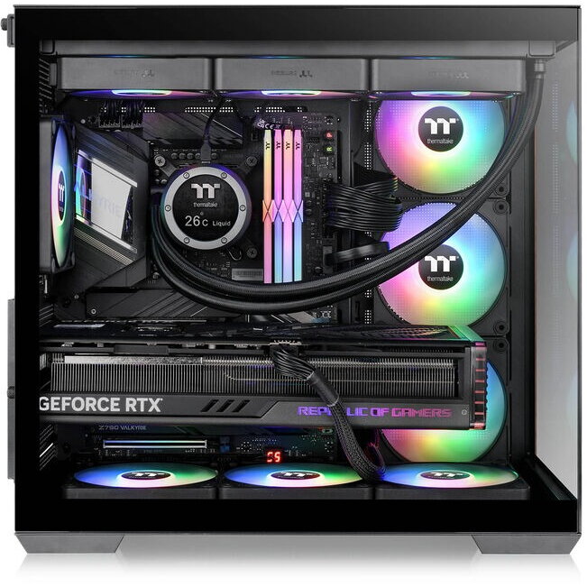 Carcasa Thermaltake View 380 WS ARGB Midi-Tower ATX ARGB Tempered Glass Negru — imaginea 6