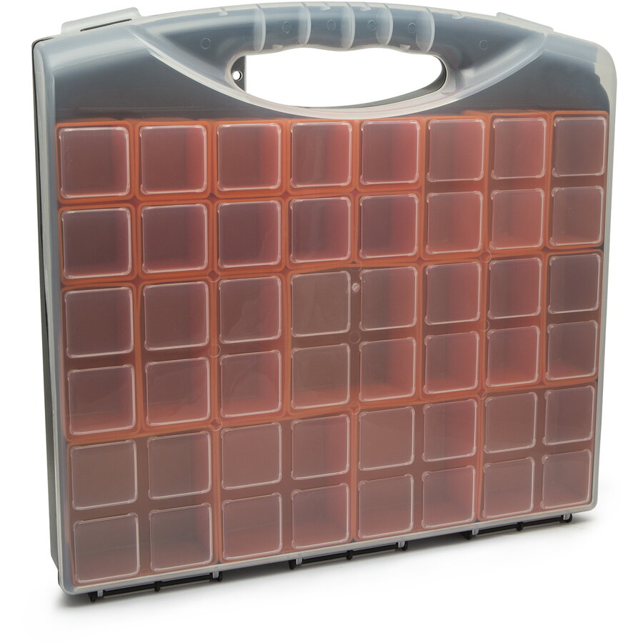 Cutie Organizator pentru Accesorii cu Compartimente Detasabile si Capac Transparent 400 x 370 x 58mm Negru