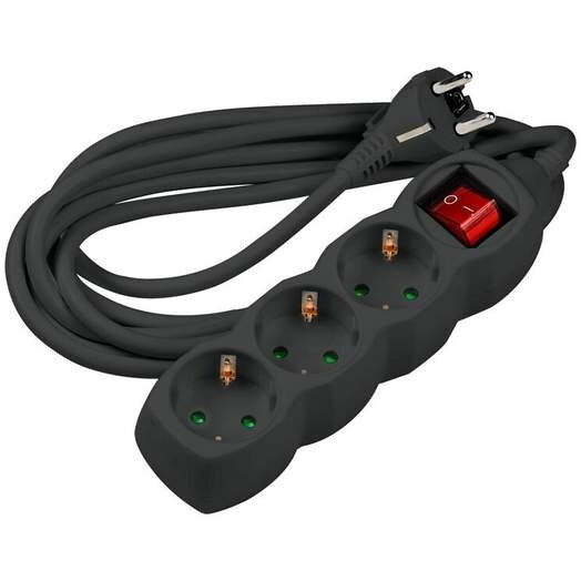 Prelungitor 3 Prize 5m Black