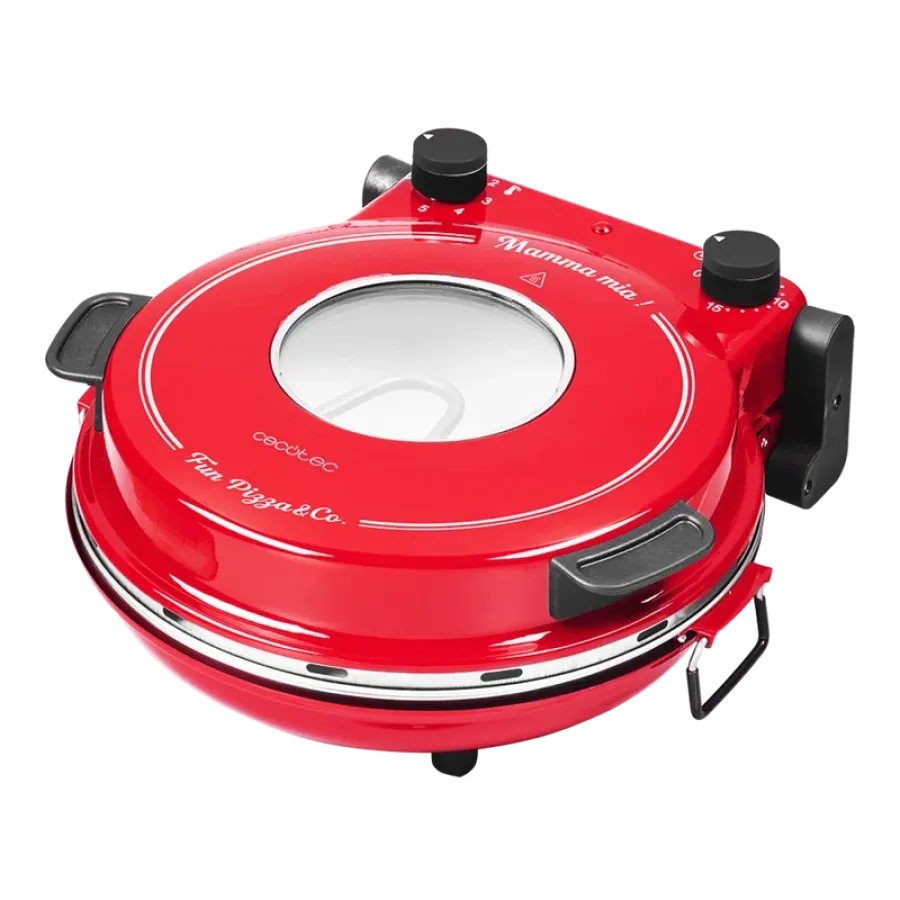 Cuptor Pizza Electric Cecotec Fun Pizza&Co Mamma Mia Vista 1200W Roșu