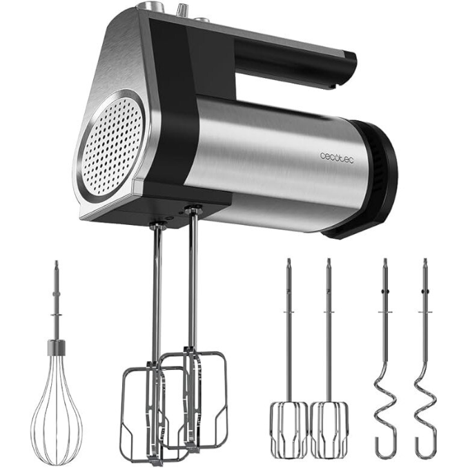 Mixer Manual Cecotec 500 W 5 Trepte de Viteza Plus Funcție Turbo Argintiu-Negru
