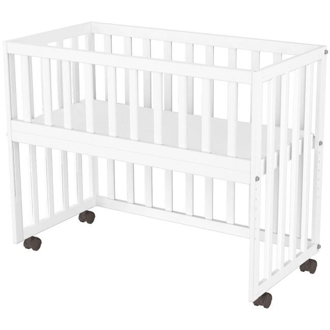 Patut Copii Matei din Lemn Co-Sleeper 94x46cm +0luni Alb