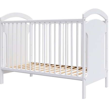 Patut Copii Anita din Lemn 120x60cm +0luni Alb